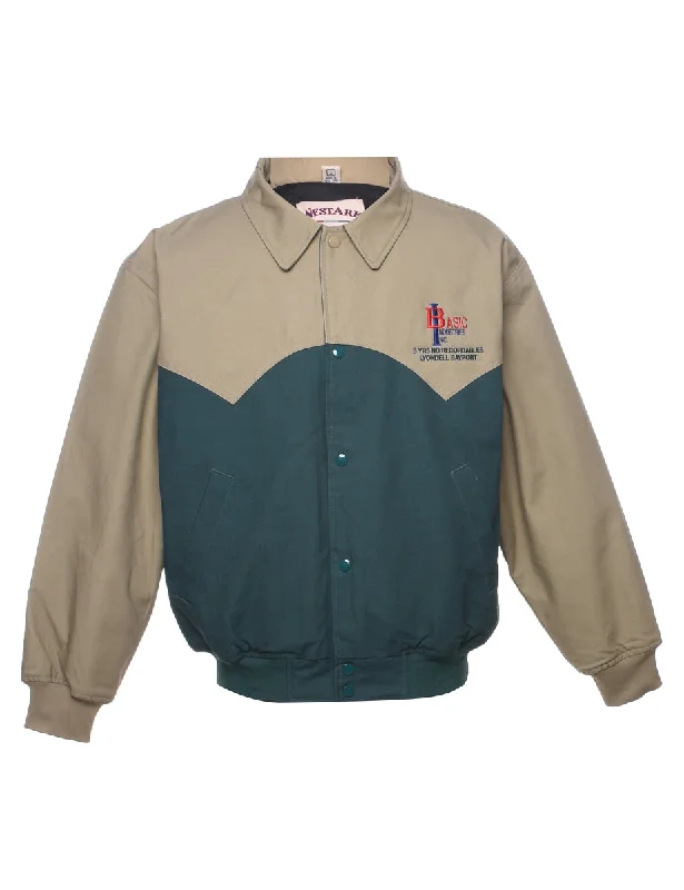 Two Tone Jacket - L Notch Collar Peter Pan Collar Cowl Neck