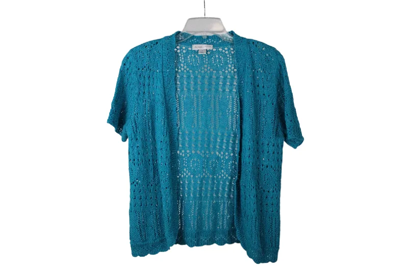 Christopher & Banks Blue Cardigan | S Cable Knit Ribbed Knit Lace Knit