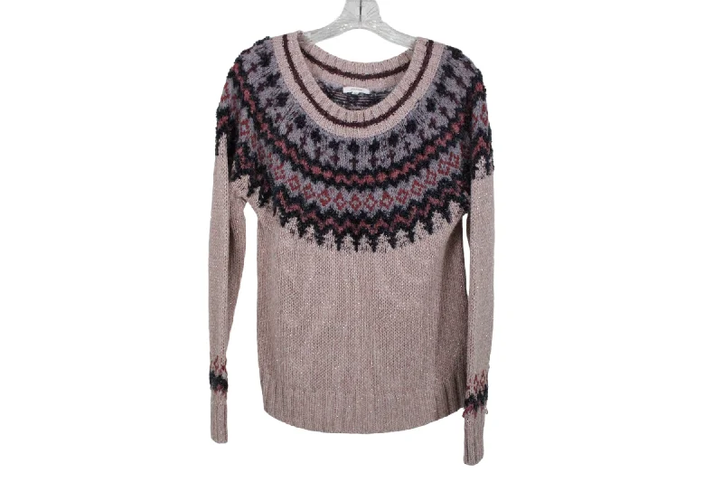 Maurices Pink Shimmer Knit Cardigan | M Embroidered Appliqued Beaded