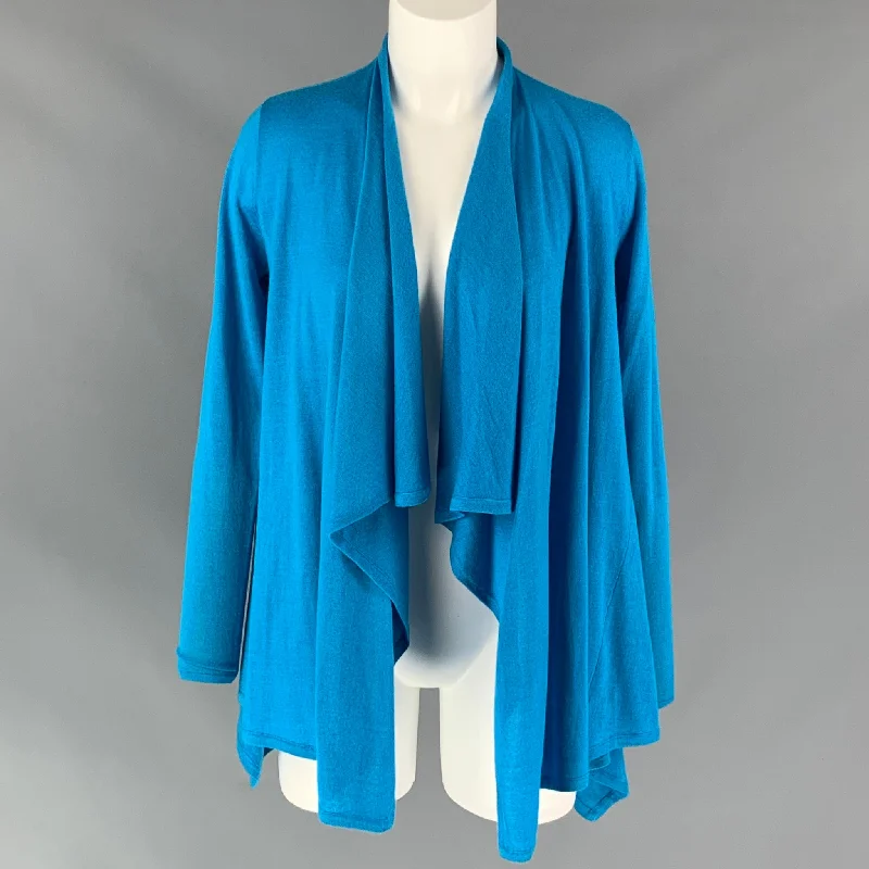 BLACK LABEL RALPH LAUREN Size S Blue Cashmere Silk Knitted Cardigan Thin Thick Dense BLACK LABEL RALPH LAUREN Size S Blue Cashmere Silk Knitted Cardigan Thin Thick Dense