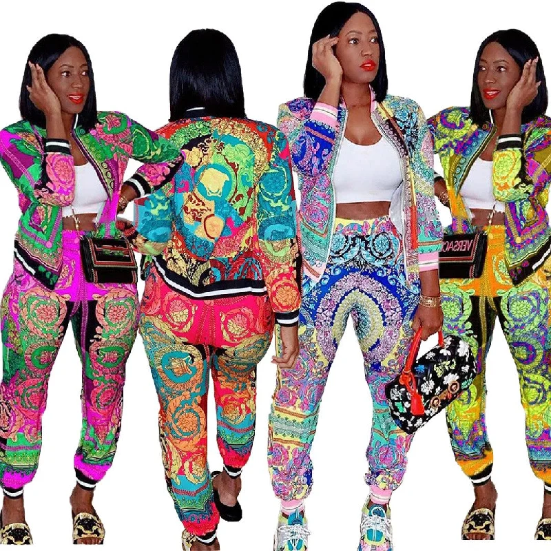 2022 Good Quality Fashion Clothes Zip Jacket Two Piece Pants Set Plus Size Colorful Print 2 Piece Set Women Striped Jacket Polka Dot Jacket Floral Jacket 2022 Good Quality Fashion Clothes Zip Jacket Two Piece Pants Set Plus Size Colorful Print 2 Piece Set Women Striped Jacket Polka Dot Jacket Floral Jacket