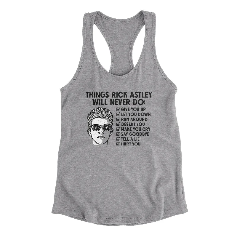 Things Rick Astley Would Never Do Women's Racerback Tank striped tank top