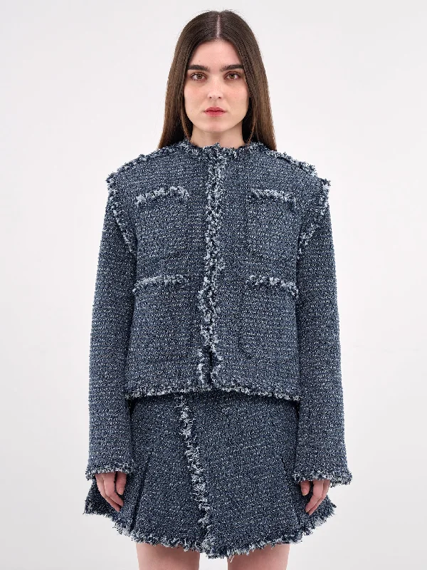 Punching Denim Jacket (25-07723-499-INDIGO) Welt Pockets Slit Pockets Flap Pockets