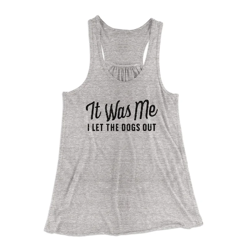 It Was Me I Let The Dogs Out Women's Flowey Tank Top lace back tank