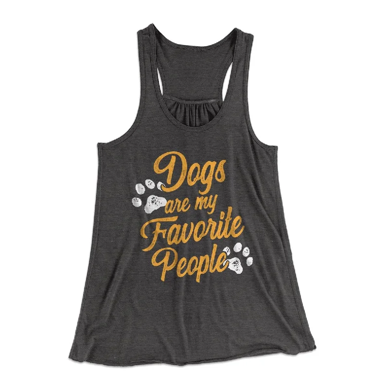 Dogs Are My Favorite People Women's Flowey Tank Top cherry red tank