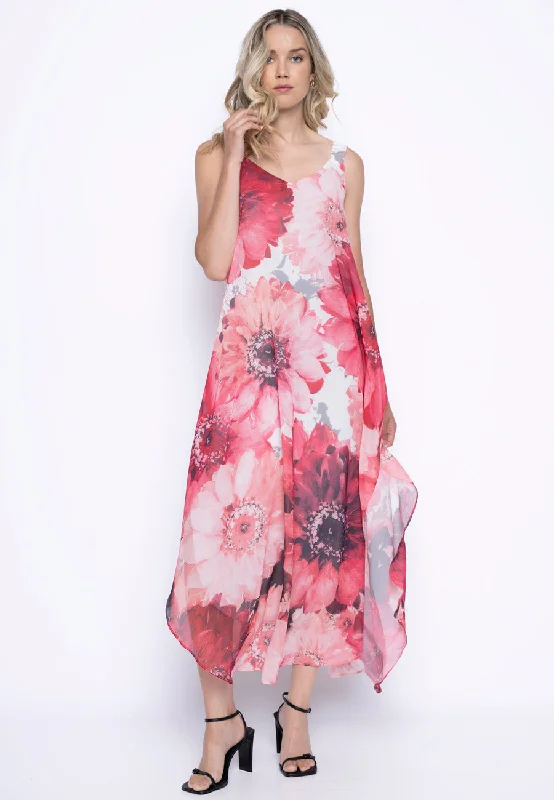 Chiffon Overlay Long Dress