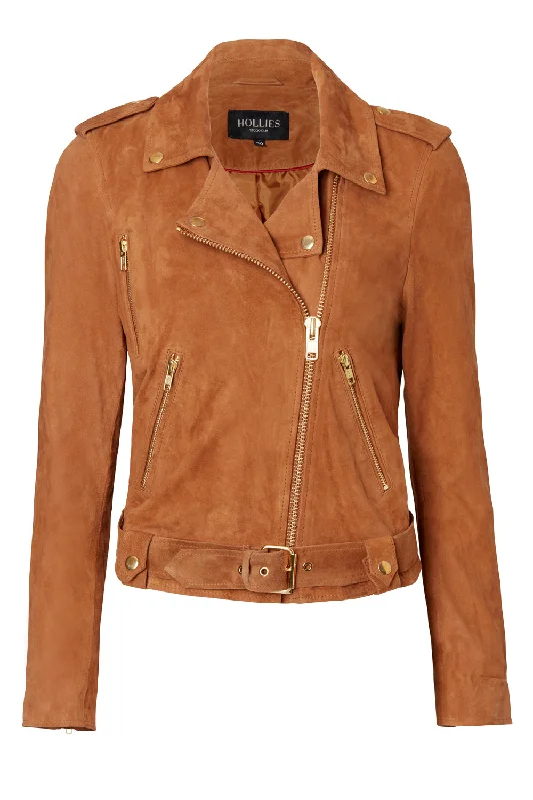 TAYLOR SUEDE JACKET COGNAC Tailored Jacket Straight Jacket A-Line Jacket