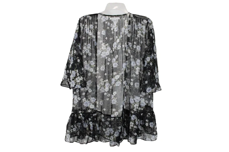 American Eagle Black Floral Sheer Cardigan | XS/S Button Cardigan Zip Cardigan Pullover Cardigan American Eagle Black Floral Sheer Cardigan | XS/S Button Cardigan Zip Cardigan Pullover Cardigan