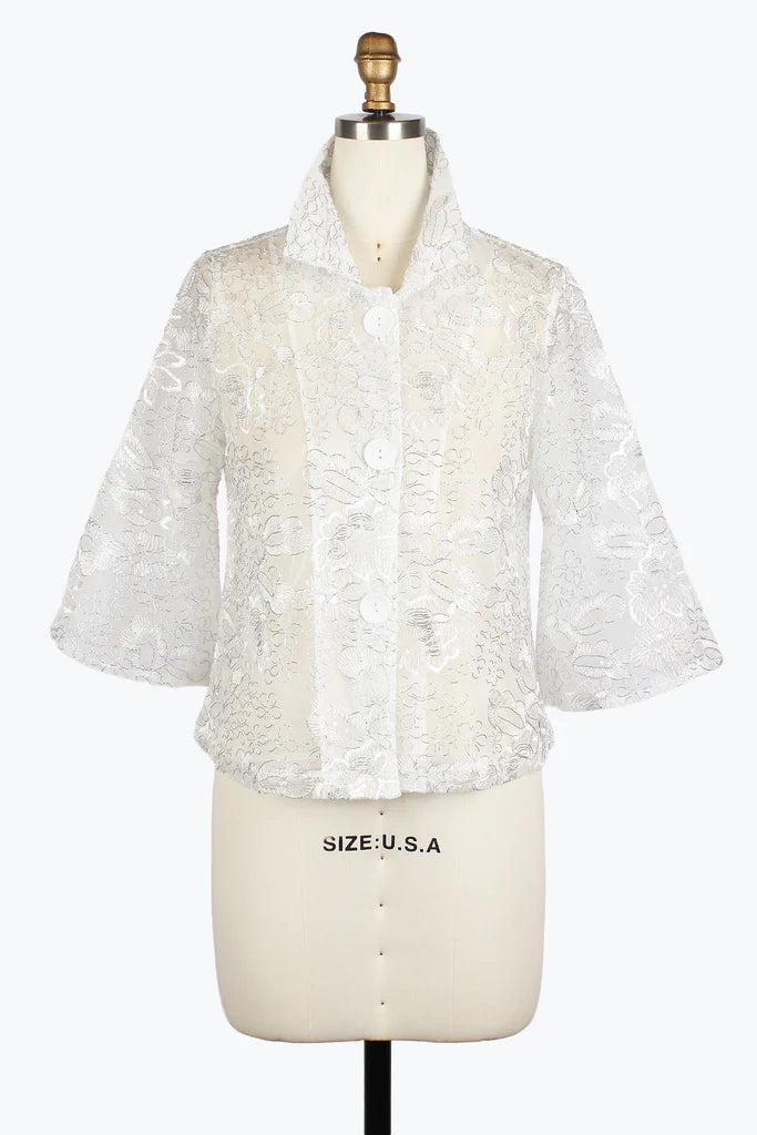 Damee 2426-WHT, S25 Metallic embroidery Cropped Jacket Herringbone Jacket Houndstooth Jacket Plaid Jacket Damee 2426-WHT, S25 Metallic embroidery Cropped Jacket Herringbone Jacket Houndstooth Jacket Plaid Jacket