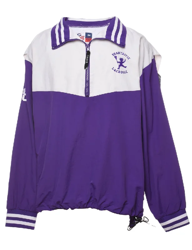 Two-Tone Lacrosse Purple & White Nylon Jacket - M Denim Jacket Leather Jacket Suede Jacket Two-Tone Lacrosse Purple & White Nylon Jacket - M Denim Jacket Leather Jacket Suede Jacket