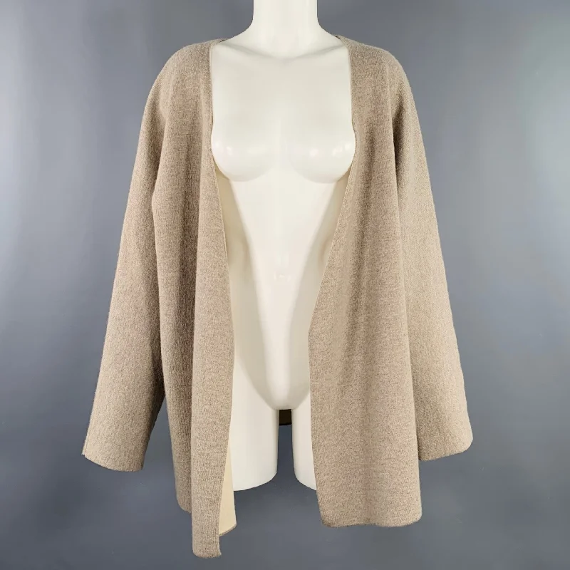 CO SS20 Size S Beige Taupe Wool Blend Raglan Cardigan Cashmere Blend Cotton Blend Poly Blend