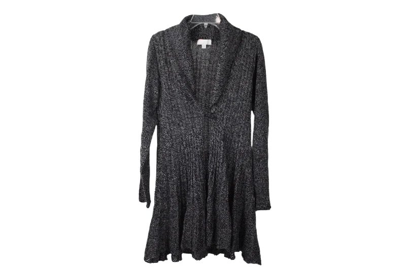 Carolyn Taylor Gray Knit Cardigan | L Zippered Front Buttoned Front Snap Front
