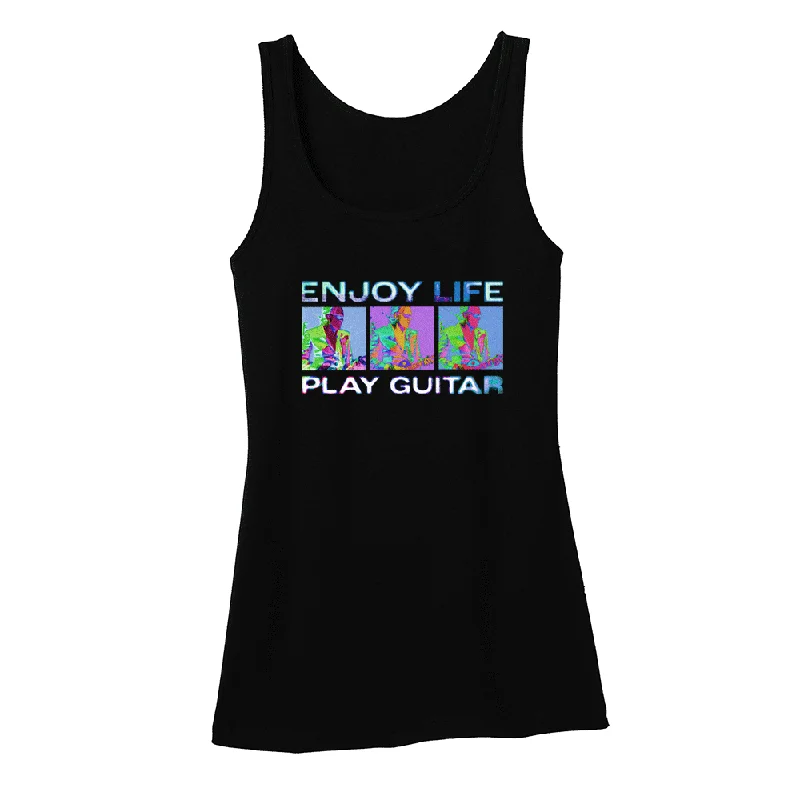 Enjoy Life, Play Guitar Retro Tank (Women) floral tank top