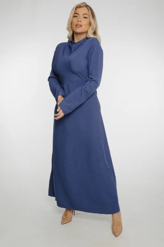 Jasmine Open Back Dress In Blue