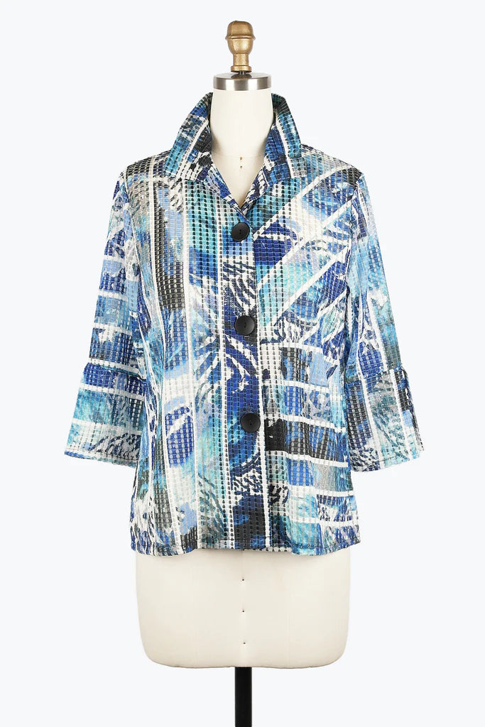 Damee 2431-BLU S25 Abstract watercolor net Jacket Mesh Jacket Canvas Jacket Denim Jacket Damee 2431-BLU S25 Abstract watercolor net Jacket Mesh Jacket Canvas Jacket Denim Jacket