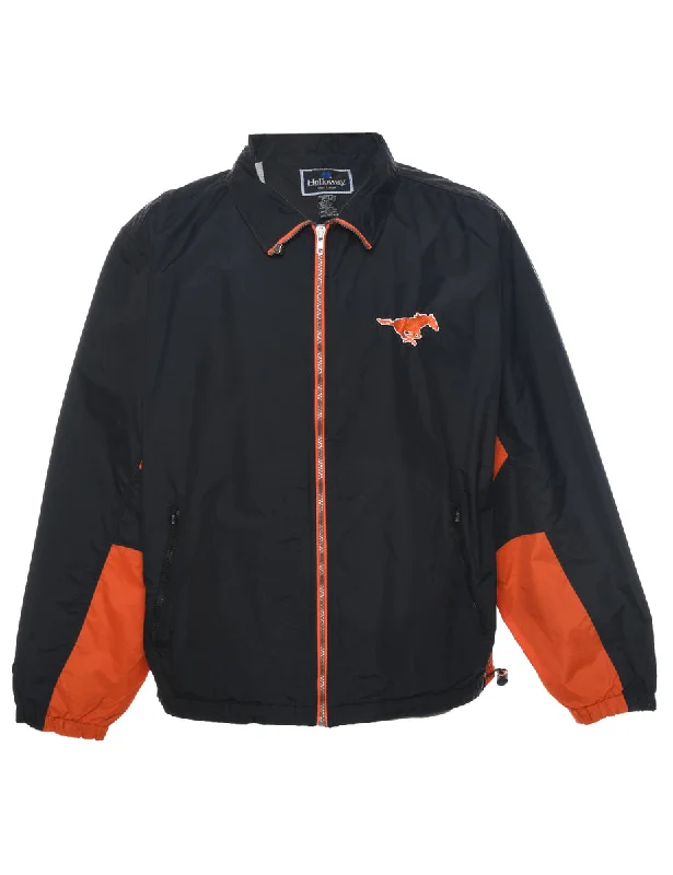 Two Tone Nylon Jacket - L Welt Pockets Slit Pockets Flap Pockets