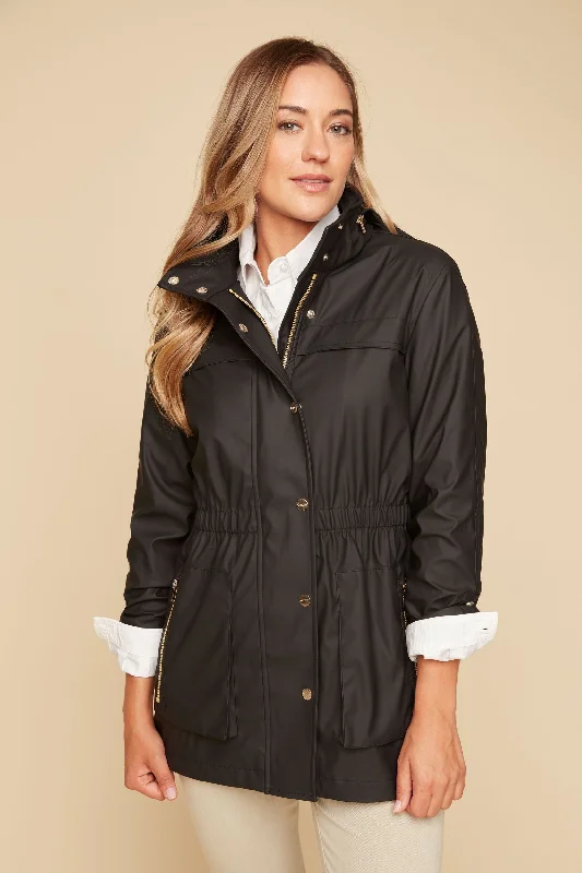 Renuar Water-Resistant Outdoor Jacket R3859L-E2183-148 Black Front Pockets Side Pockets Patch Pockets Renuar Water-Resistant Outdoor Jacket R3859L-E2183-148 Black Front Pockets Side Pockets Patch Pockets