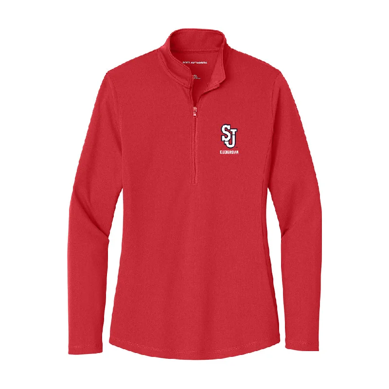 St. Johns - NCAA Women's Fencing : Anastasiia Kudierova - Women's Lightweight Quarter Zip Jacket Print Jacket Jacquard Jacket Embroidered Jacket St. Johns - NCAA Women's Fencing : Anastasiia Kudierova - Women's Lightweight Quarter Zip Jacket Print Jacket Jacquard Jacket Embroidered Jacket