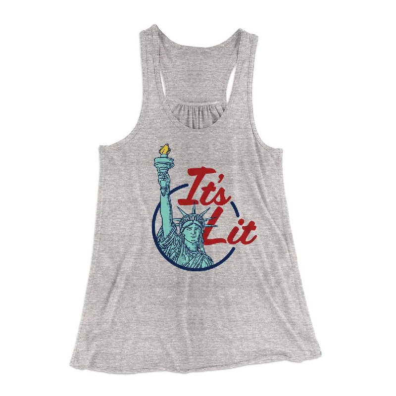 It's Lit (Statue of Liberty) Women's Flowey Tank Top sexy tank top