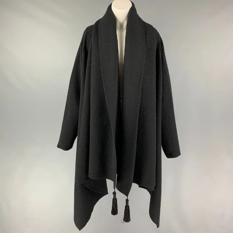 THE ROW One Size Black Cashmere Blend Oversized Cardigan Denim Fabric Leather Fabric Suede Fabric THE ROW One Size Black Cashmere Blend Oversized Cardigan Denim Fabric Leather Fabric Suede Fabric