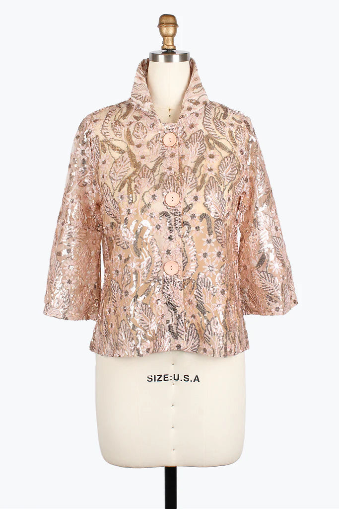 Damee 2425-RSG, S25 Sequened embroidery Cropped Jacket Striped Jacket Polka Dot Jacket Floral Jacket Damee 2425-RSG, S25 Sequened embroidery Cropped Jacket Striped Jacket Polka Dot Jacket Floral Jacket