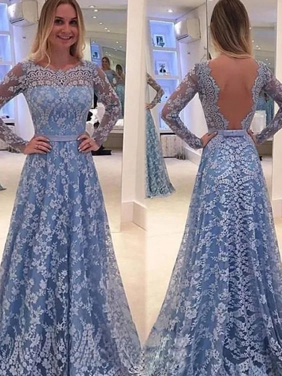 A-line prom dress, Lace Long Sleeve Flower Collar 2019 Long Prom Dress Evening Dress cg797 A-line prom dress, Lace Long Sleeve Flower Collar 2019 Long Prom Dress Evening Dress cg797