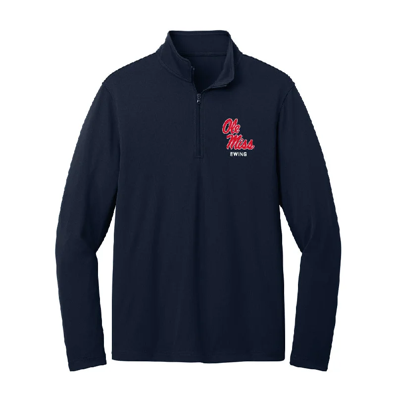 Ole Miss - NCAA Women's Soccer : Evie Ewing - Lightweight Quarter Zip Jacket Embroidered Jacket Appliqued Jacket Beaded Jacket Ole Miss - NCAA Women's Soccer : Evie Ewing - Lightweight Quarter Zip Jacket Embroidered Jacket Appliqued Jacket Beaded Jacket