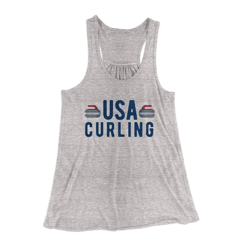 USA Curling Women's Flowey Tank Top v-neck tank top