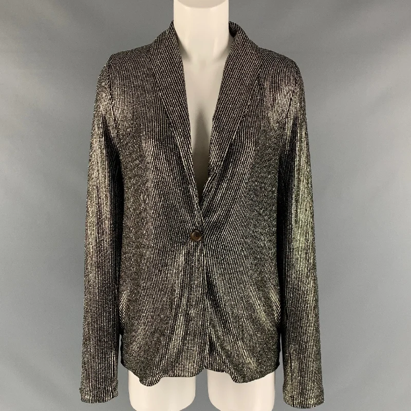SHOW ME YOUR MUMU Size S Black Silver Nylon Metallic Stripe Cardigan Chenille Blend Fleece Blend Nylon Blend SHOW ME YOUR MUMU Size S Black Silver Nylon Metallic Stripe Cardigan Chenille Blend Fleece Blend Nylon Blend