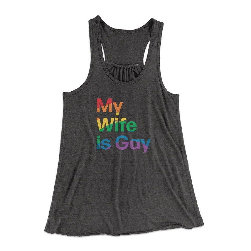 My Wife Is Gay Women's Flowey Tank Top glitter tank top