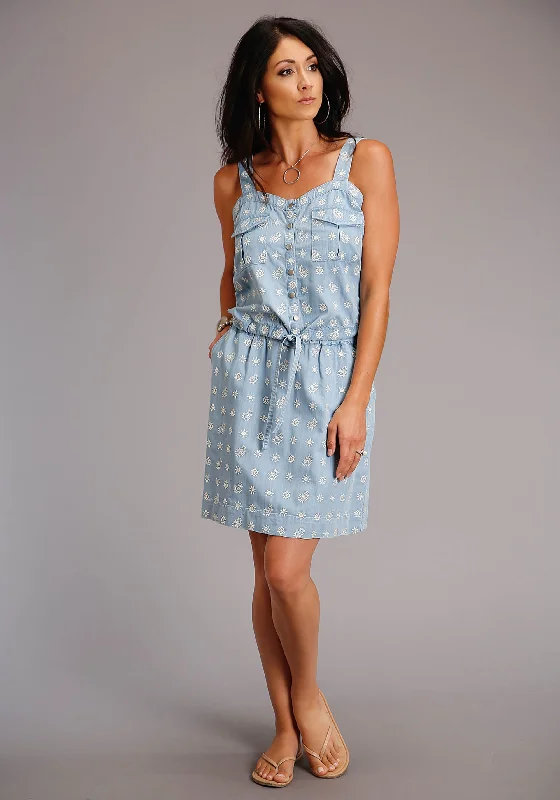 Stetson Blue Button Up Tank Top w/ Adjustable Straps turquoise tank top