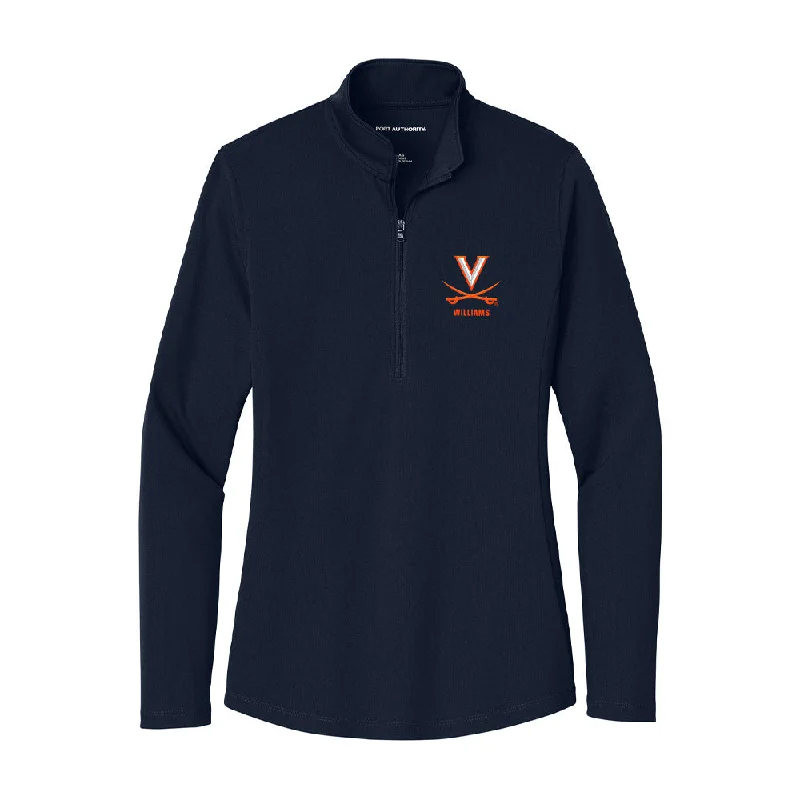 Virginia - NCAA Women's Soccer : Annamarie Williams - Women's Lightweight Quarter Zip Jacket Nylon Fabric Polyester Fabric Spandex Fabric Virginia - NCAA Women's Soccer : Annamarie Williams - Women's Lightweight Quarter Zip Jacket Nylon Fabric Polyester Fabric Spandex Fabric
