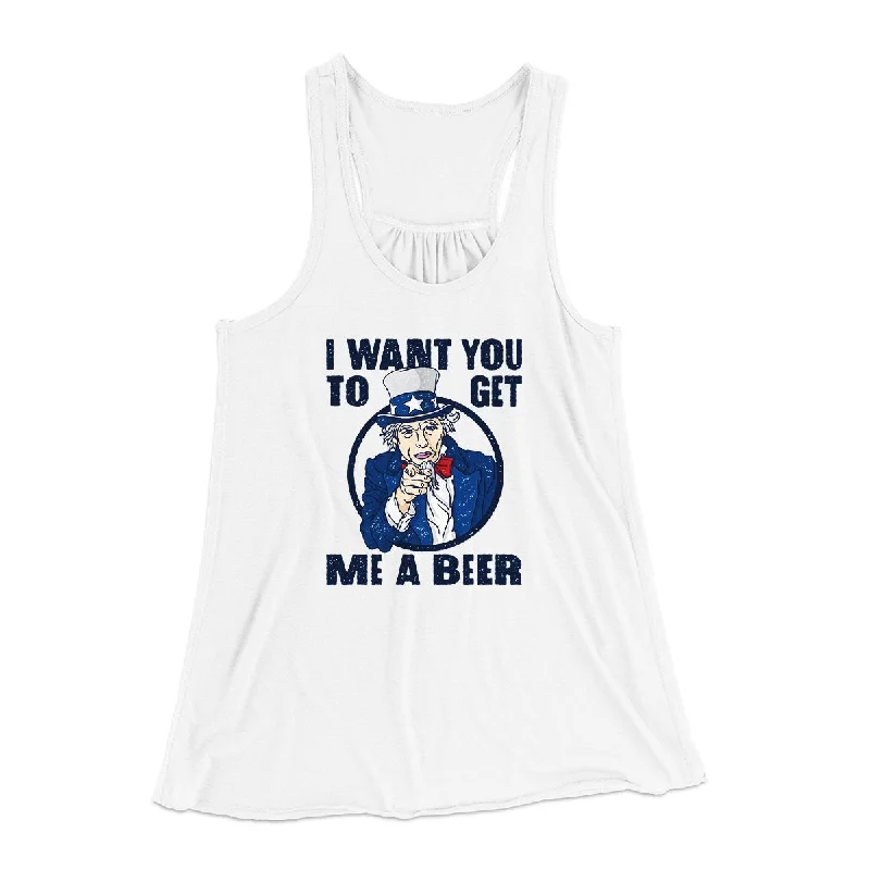 I Want You to Get Me a Beer Women's Flowey Tank Top strapless tank top