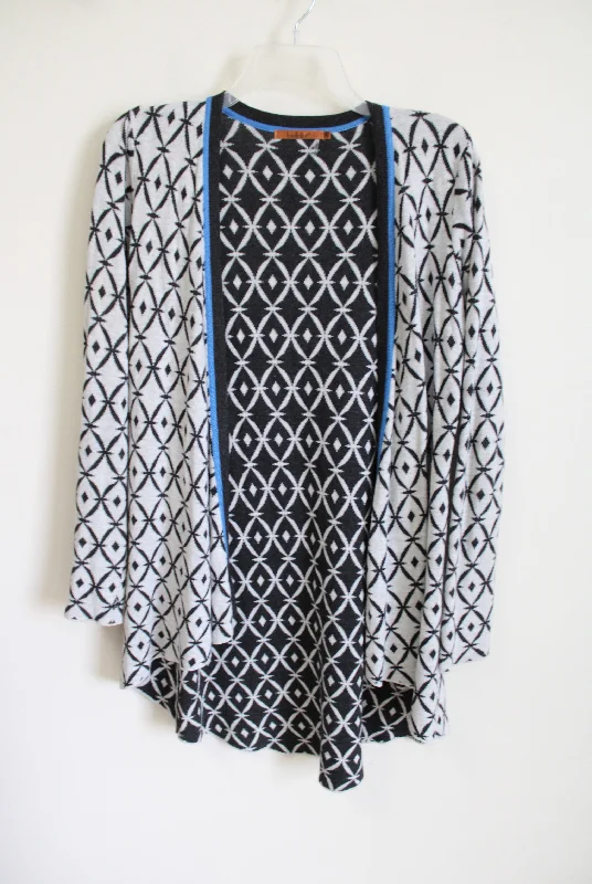 Belldini White Gray Cardigan | S Asymmetrical,ymmetric Pencil Cardigan