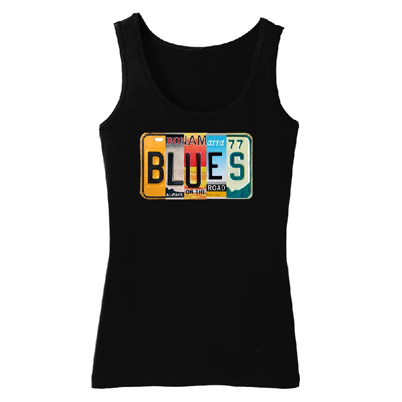 Blues License Plate Tank (Women) silver tank top