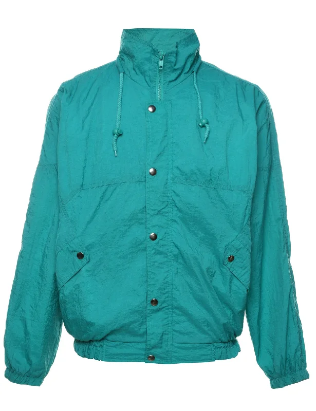 Turquoise Classic Nylon Jacket - M Belted Jacket Elasticated Jacket Padded Jacket