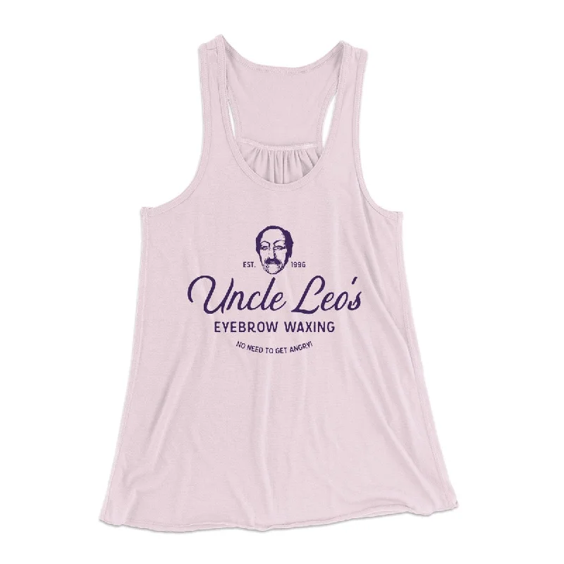 Uncle Leo's Eyebrow Waxing Women's Flowey Tank Top spandex blend tank