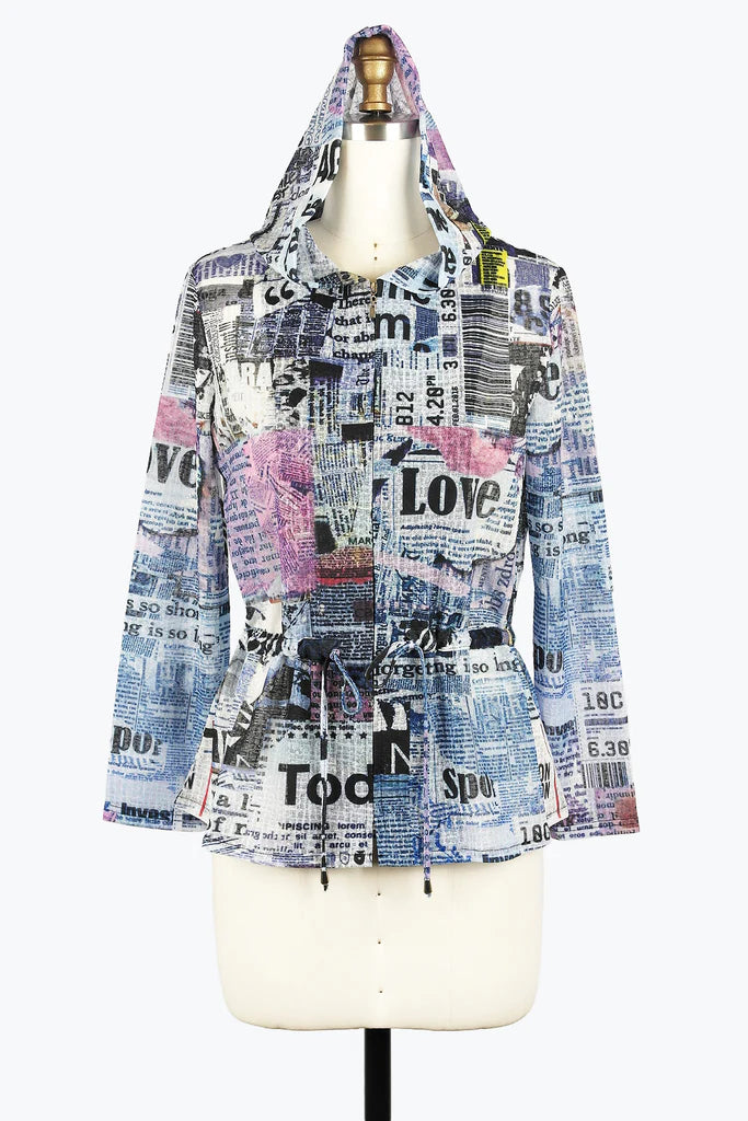 Damee 2443-LU S25Newspaper Hooded Utility Jacket Fitted Jacket Loose Jacket Oversized Jacket Damee 2443-LU S25Newspaper Hooded Utility Jacket Fitted Jacket Loose Jacket Oversized Jacket