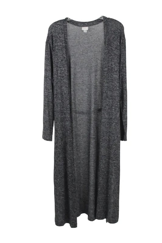 A New Day Gray Long Cardigan | M Print Jacquard Patchwork