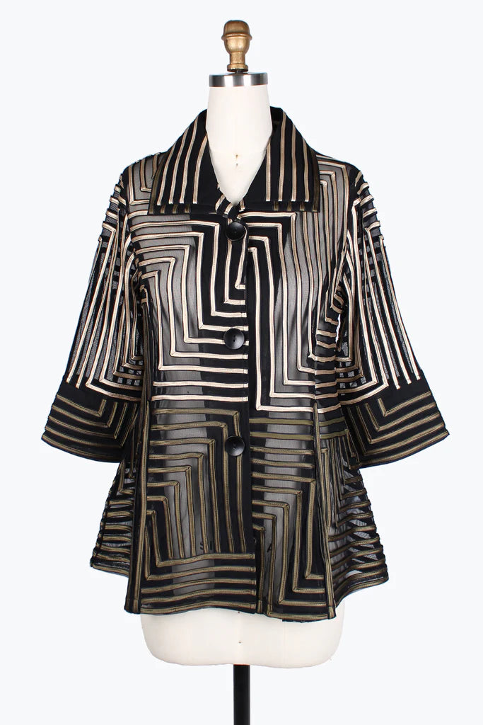 Damee Soutache Jacket 2370-Olv Wool Fabric Cashmere Fabric Tweed Fabric