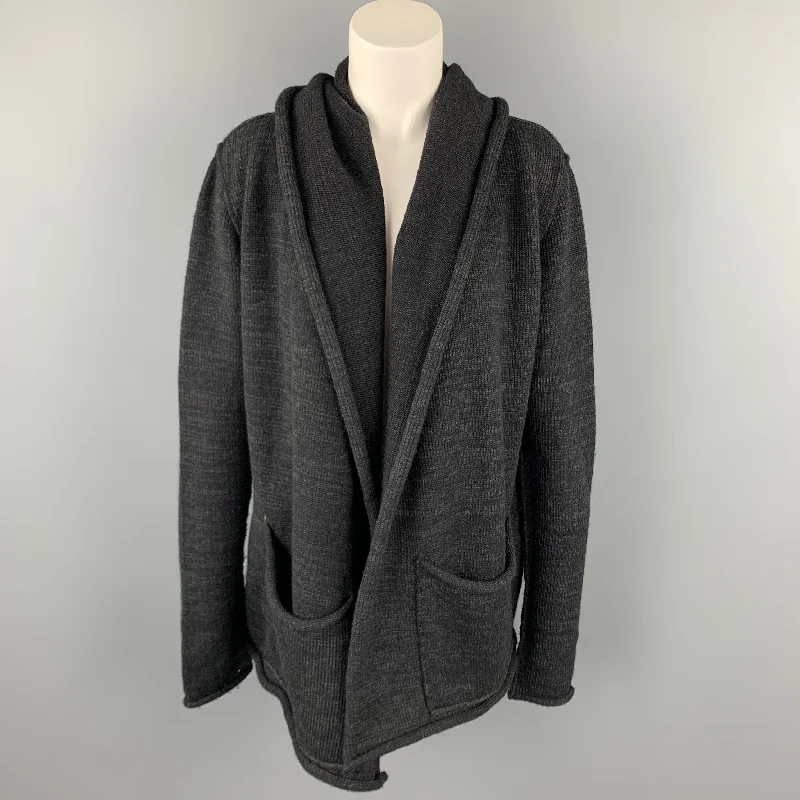 LARS ANDERSSON Size 8 Charcoal Knitted Hooded Open Front Cardigan Anti-Pilling Anti-Shrink Durable LARS ANDERSSON Size 8 Charcoal Knitted Hooded Open Front Cardigan Anti-Pilling Anti-Shrink Durable