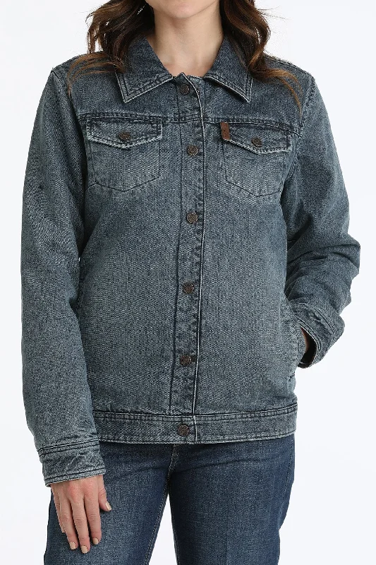 Cinch Ladies Reversible Trucker Jacket - Indigo/Brown - MAJ9906001 Denim Jacket Leather Jacket Suede Jacket