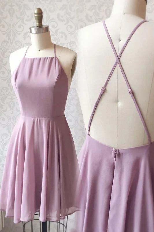 Spaghetti Straps Sleeveless A-line Simple Chiffon Short Prom Dresses Homecoming Dresses Spaghetti Straps Sleeveless A-line Simple Chiffon Short Prom Dresses Homecoming Dresses