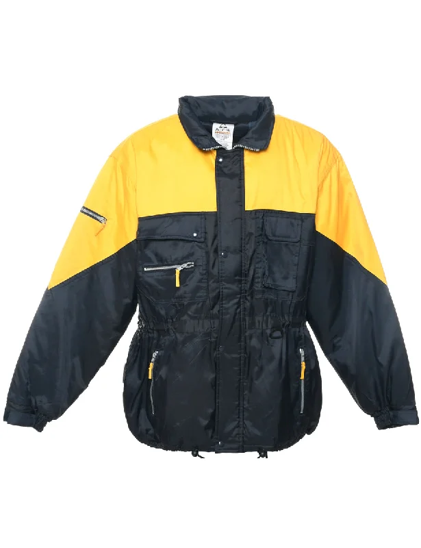 Two Tone Ski Jacket - XL Faux Fur Fabric Real Fur Fabric Shearling Fabric