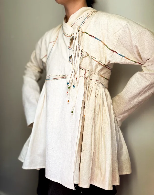 Kediya Rabari hand natural embroidered jacket Ribbed Jacket Pleated Jacket Ruffled Jacket