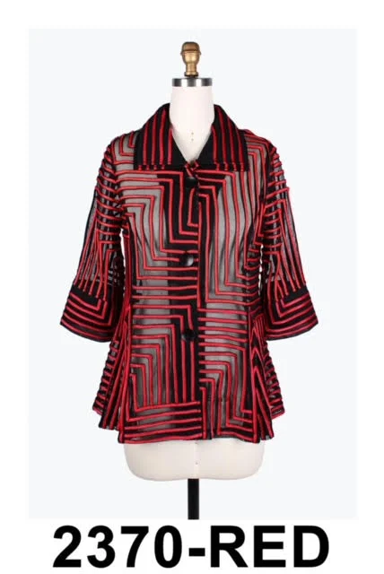 Damee Jacket 2370-RED Front Pockets Side Pockets Patch Pockets