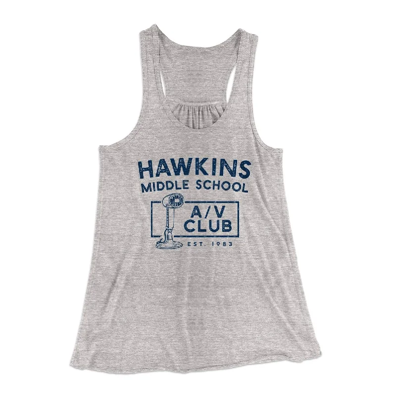 Hawkins Middle School A/V Club Women's Flowey Tank Top mesh tank top