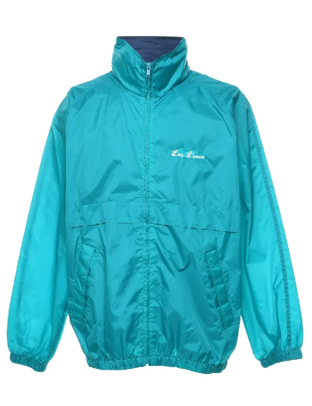 Turquoise & White Rescue Squad Nylon Jacket - L Snapped Jacket Toggled Jacket Drawstring Jacket Turquoise & White Rescue Squad Nylon Jacket - L Snapped Jacket Toggled Jacket Drawstring Jacket