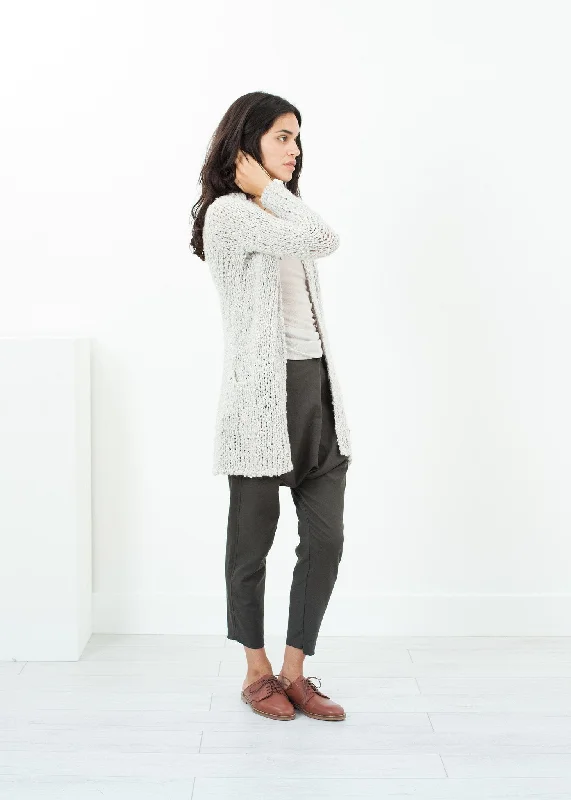 Bulk Stitch Cardigan in Cloud Ribbed Striped Patterned