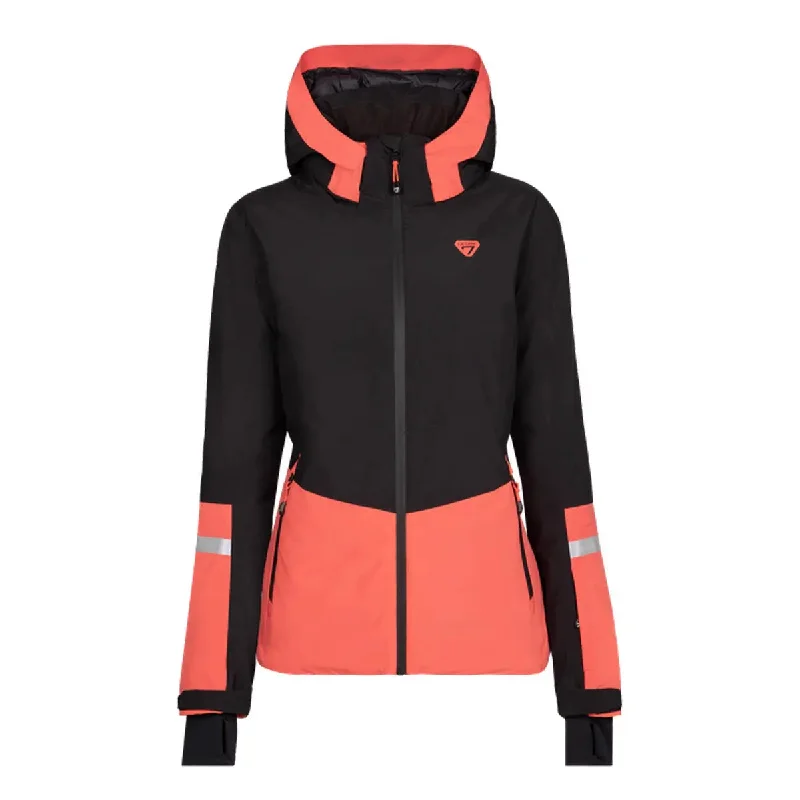 Dart Ski Jacket - Coral Toggled Jacket Drawstring Jacket Belted Jacket